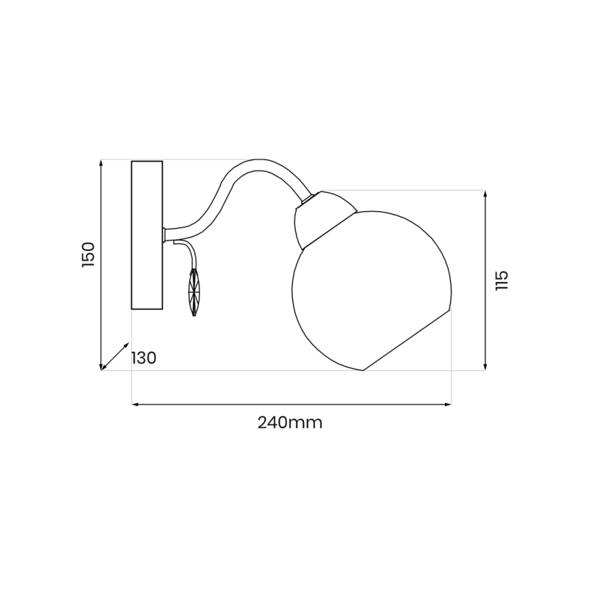 Προβολέας τοίχου CONNOR 1xE27/15W/230V γυαλιστερό χρώμιο/γκρι