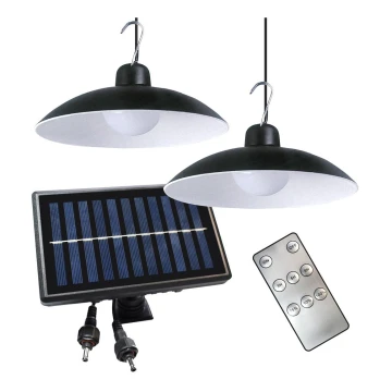 ΣΕΤ 2x LED Dimming solar κρεμαστό φωτιστικό με ένα dusk αισθητήρας LED/6W/3,7V 2000 mAh IP44 + τηλεχειριστήριο