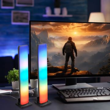 ΣΕΤ 2x LED RGB Eπιτραπέζια λάμπα dimming GAMER LED/5W/5V + τηλεχειριστήριο