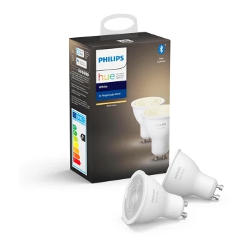 ΣΕΤ 2x Λάμπα Dimmer LED Philips Hue WHITE GU10/5,2W/230V 2700K