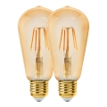 ΣΕΤ 2x Λαμπτήρας LED VINTAGE ST64 E27/6W/230V 2200K - Eglo 11783