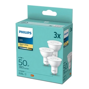 ΣΕΤ 3x LED Λαμπτήρας Philips GU10/4,7W/230V 2700K