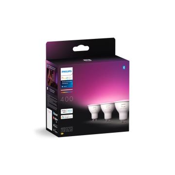 ΣΕΤ 3x Λάμπα LED RGBW Dimmable Philips Hue WHITE AND COLOR AMBIANCE GU10/4,2W/230V 2000-6500K