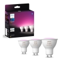 ΣΕΤ 3x Λάμπα LED RGBW Dimmable Philips Hue WHITE AND COLOR AMBIANCE GU10/4,2W/230V 2000-6500K