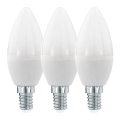 ΣΕΤ 3x Λαμπτήρας LED C37 E14/6W/230V 3000K - Eglo 12884