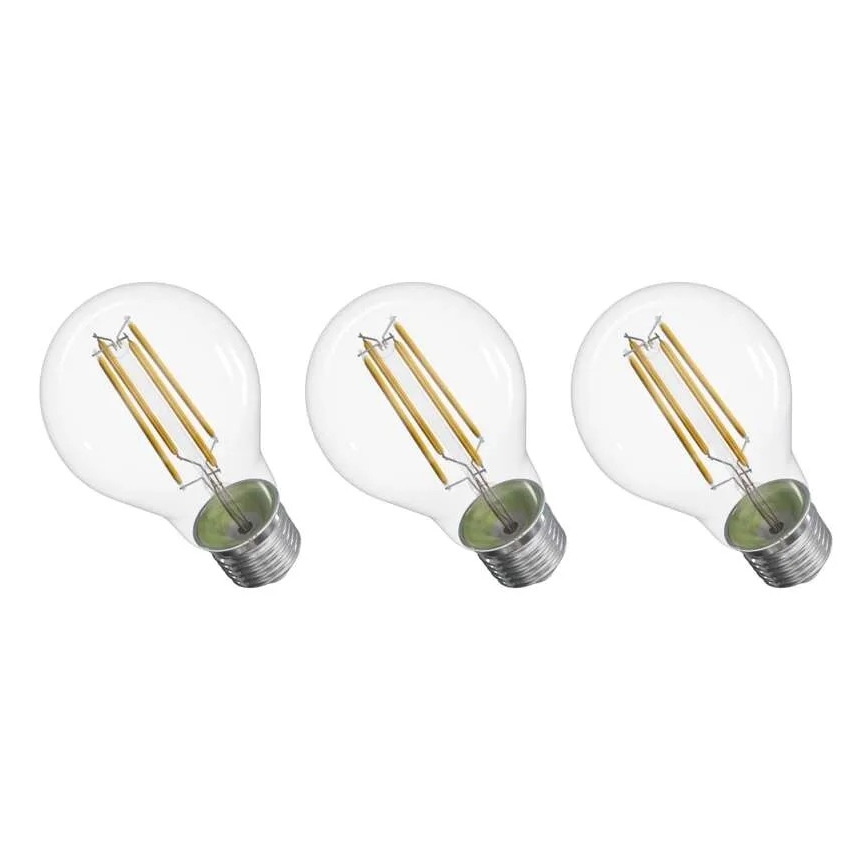 ΣΕΤ 3x Λαμπτήρας LED FILAMENT A60 E27/3,8W/230V 2700K Energy class A