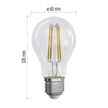 ΣΕΤ 3x Λαμπτήρας LED FILAMENT A60 E27/3,8W/230V 2700K Energy class A