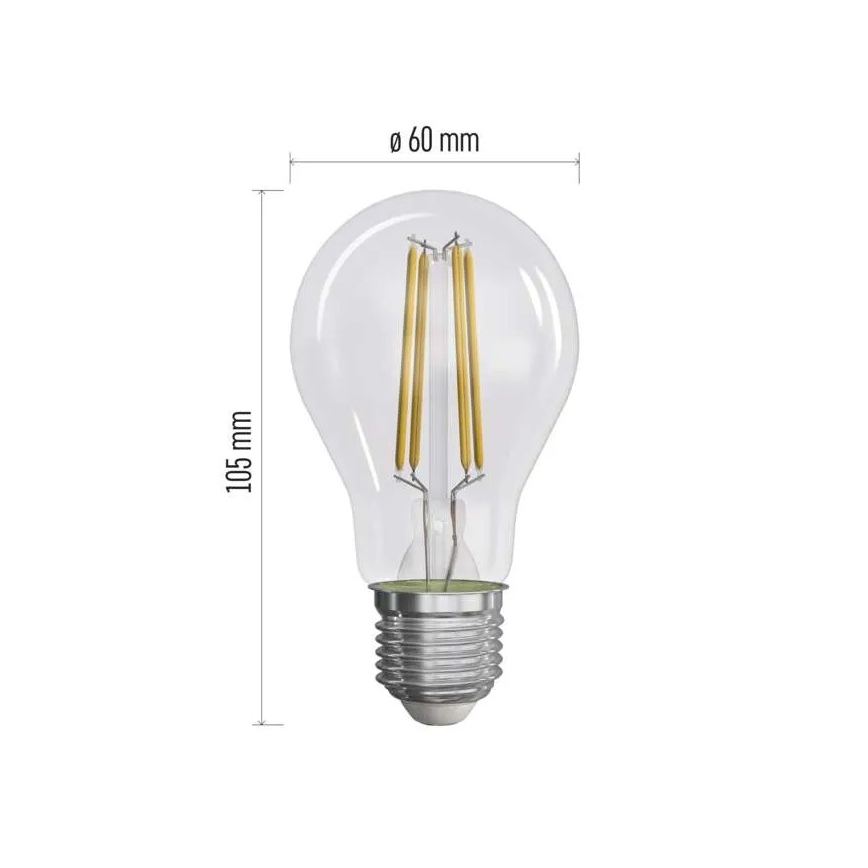 ΣΕΤ 3x Λαμπτήρας LED FILAMENT A60 E27/3,8W/230V 2700K Energy class A