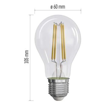 ΣΕΤ 3x Λαμπτήρας LED FILAMENT A60 E27/3,8W/230V 4000K Energy class A