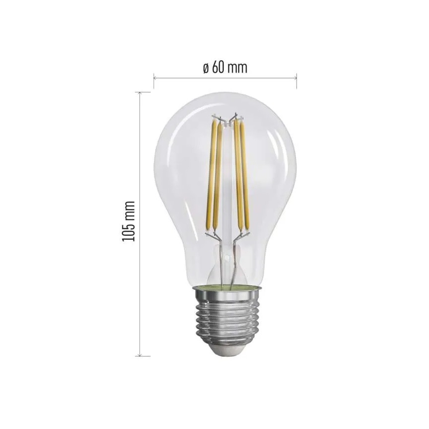 ΣΕΤ 3x Λαμπτήρας LED FILAMENT A60 E27/3,8W/230V 4000K Energy class A