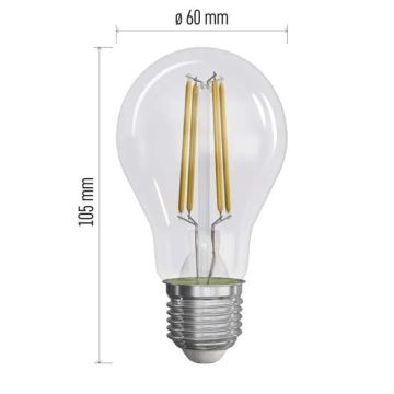 ΣΕΤ 3x Λαμπτήρας LED FILAMENT A60 E27/5W/230V 2700K Energy class A