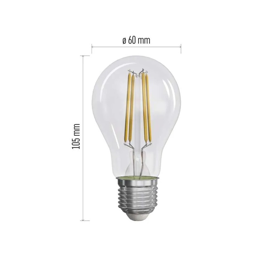 ΣΕΤ 3x Λαμπτήρας LED FILAMENT A60 E27/5W/230V 2700K Energy class A