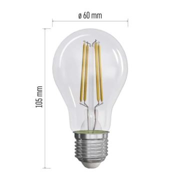 ΣΕΤ 3x Λαμπτήρας LED FILAMENT A60 E27/5W/230V 4000K Energy class A