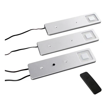 ΣΕΤ 3x Φωτιστικά LED πάγκου κουζίνας CORTINA LED/2,4W/230V+ τηλεχειριστήριο
