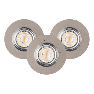 ΣΕΤ 3x Χωνευτό Φωτιστικό LED VITAR 1xGU10/5W/230V CRI 90 τσιμέντο – FSC πιστοποιημένο