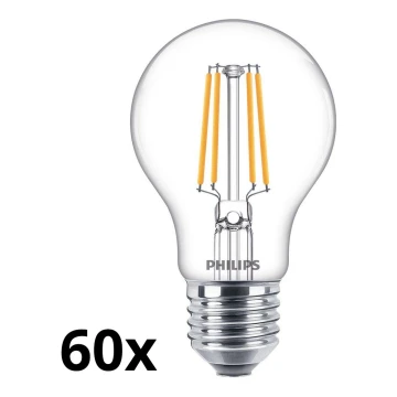 ΣΕΤ 60x Λάμπες LED VINTAGE Philips A60 E27/4,3W/230V 2700K