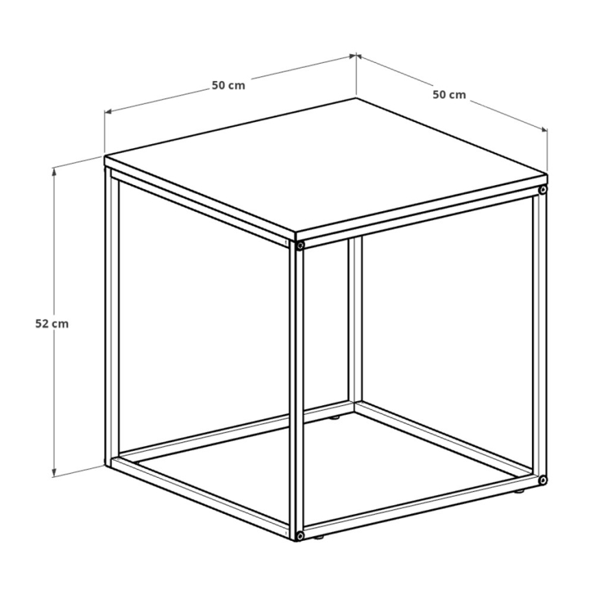 Τραπεζάκι σαλονιού 52x50 cm μαύρο