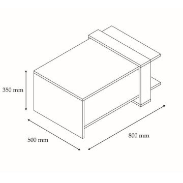 Τραπεζάκι σαλονιού FUNDA 35x80 cm λευκό/ανθρακί