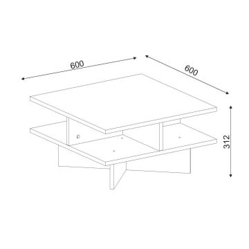 Τραπεζάκι σαλονιού HAMTON 31,2x60 cm καφέ/λευκό