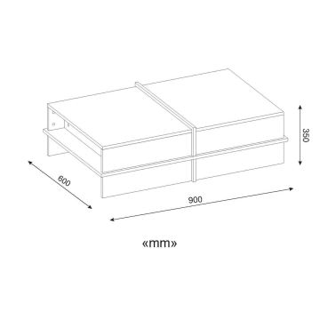 Τραπεζάκι σαλονιού PLUS 35x90 cm καφέ/λευκό