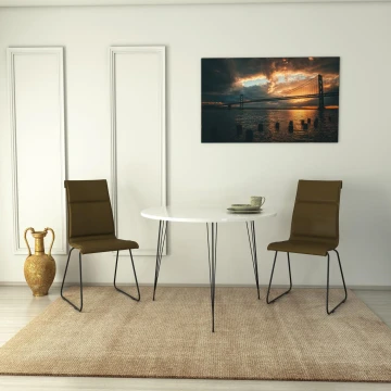 Τραπέζι τραπεζαρίας SANDALF 75x90 cm λευκό