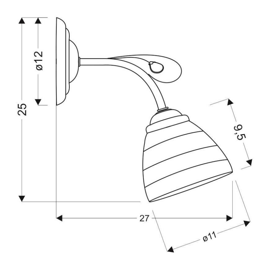 Φως τοίχου SIMPLI 1xE27/40W/230V