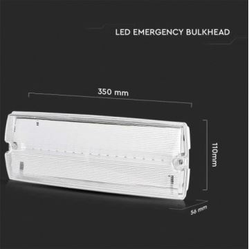 Φωτιστικό ασφαλείας LED με ένα regular functionality test EMERGENCY EXIT LED/3W/230V 6400K IP65