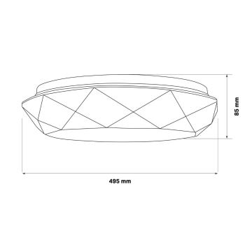 Φωτιστικό μπάνιου dimming LED GALAXY LED/72W/230V διάμετρος 49 cm 3000-6000K IP44 + τηλεχειριστήριο