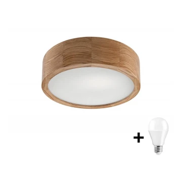 Φωτιστικό οροφής LED OAK 1xE27/10W/230V δρυς δ. 27 cm