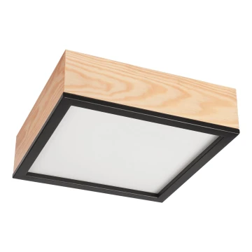 Φωτιστικό οροφής NATURAL SQUARE 2xE27/15W/230V 31x31 cm πεύκο/μαύρο