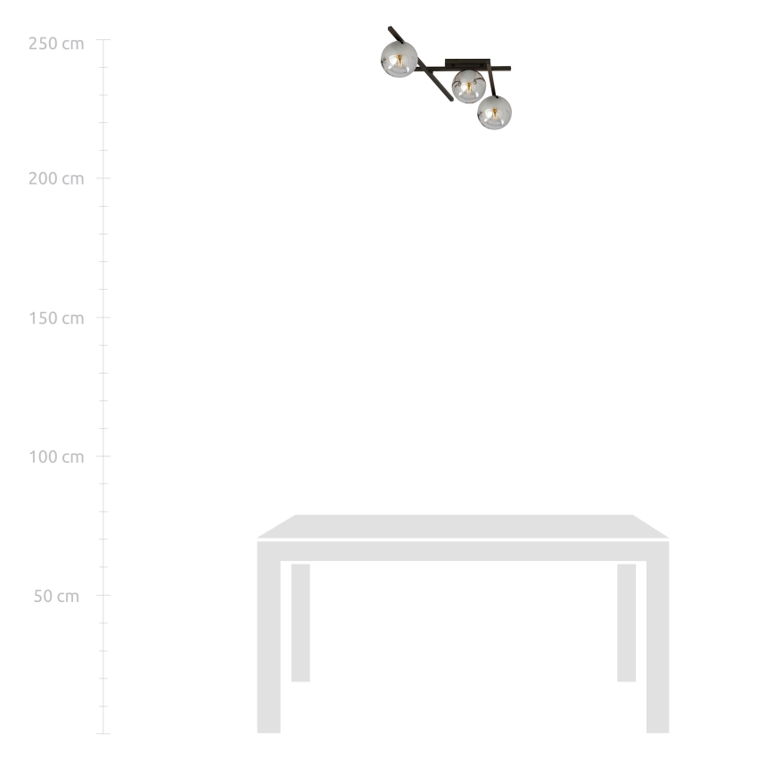 Φωτιστικό οροφής SMART 3xE14/10W/230V μαύρο/γκρι