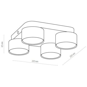 Φωτιστικό οροφής SPACE 4xGX53/15W/230V μαύρο