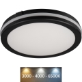 Φωτιστικό οροφής εξωτερικού χώρου LED BENO ECO LED/12W/230V 3000/4000/6500K διάμετρος 20 cm IP65 μαύρο