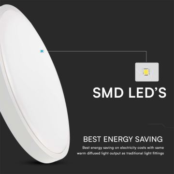 Φωτιστικό οροφής μπάνιου LED SAMSUNG CHIP LED/18W/230V IP44 4000K διάμετρος 25 cm λευκό