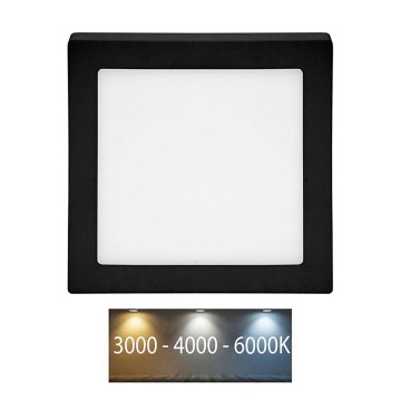 Φωτιστικό οροφής μπάνιου LED RAFA LED/12W/230V 3000/4000/6000K 17x17 cm IP44 μαύρο