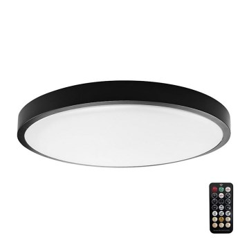 Φωτιστικό οροφής μπάνιου LED με αισθητήρα SAMSUNG CHIP LED/18W/230V IP44 4000K διάμετρος 29 cm μαύρο + τηλεχειριστήριο