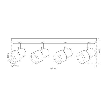 Φωτιστικό σποτ CINO 4xGU10/8W/230V μαύρο