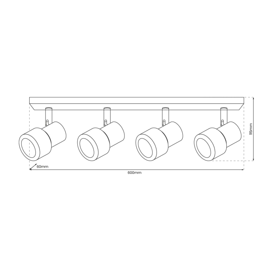 Φωτιστικό σποτ CINO 4xGU10/8W/230V μαύρο