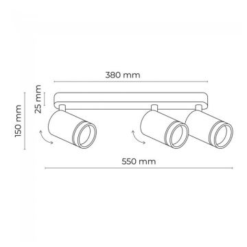 Φωτιστικό σποτ JET 3xGU10/10W/230V μαύρο