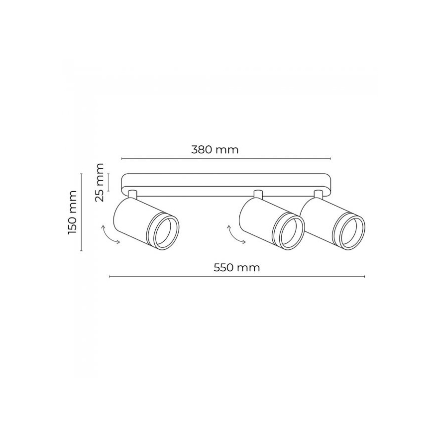 Φωτιστικό σποτ JET 3xGU10/10W/230V μαύρο