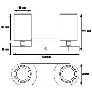 Φωτιστικό σποτ KINIA 2xGU10/30W/230V λευκό