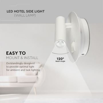 Φωτιστικό τοίχου LED LED/3W/230V + LED/6W/230V 3000K λευκό