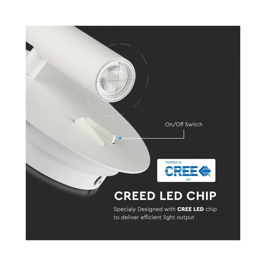 Φωτιστικό τοίχου LED LED/3W/230V + LED/6W/230V 3000K λευκό