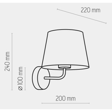 Φωτιστικό τοίχου MAJA 1xE27/15W/230V γκρι