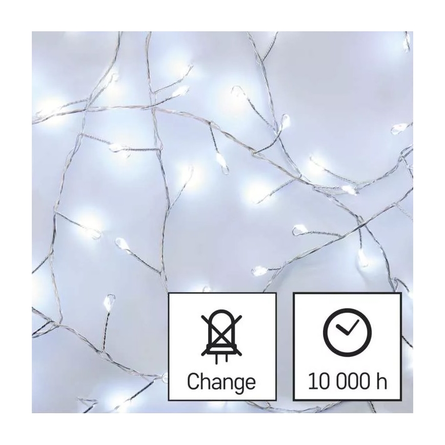 Χριστουγεννιάτικα λαμπάκια LED 100xLED/3xAA 2,7 m ψυχρό λευκό