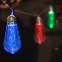 Χριστουγεννιάτικα λαμπάκια LED 10xLED/2xAA 2,2m πολύχρωμα