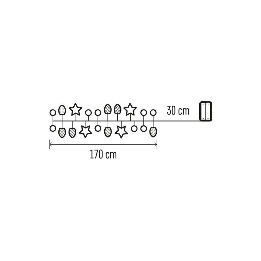 Χριστουγεννιάτικα λαμπάκια LED 20xLED/2m