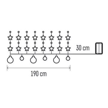 Χριστουγεννιάτικα λαμπάκια LED 20xLED/2xAA 2,2 m ζεστό λευκό