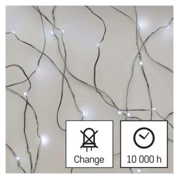 Χριστουγεννιάτικα λαμπάκια LED 20xLED/2xAA 2,4m ψυχρό λευκό