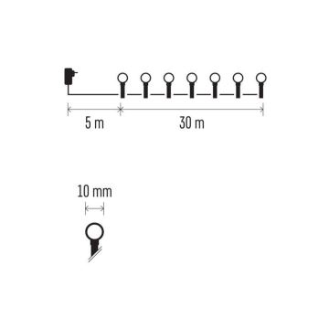 Χριστουγεννιάτικα λαμπάκια LED 300xLED/35m IP44 ζεστό λευκό